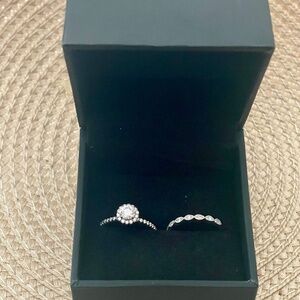 Bridal/Wedding ring and accent band + FREE gift